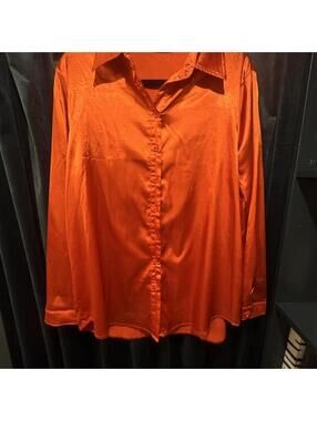 Prettylittlething Women's Orange and Red Blous